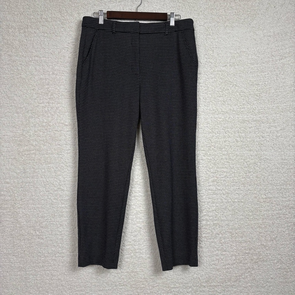 White House Black Market Pants Womens 12 Black Elle Slim Straight Dark Academia